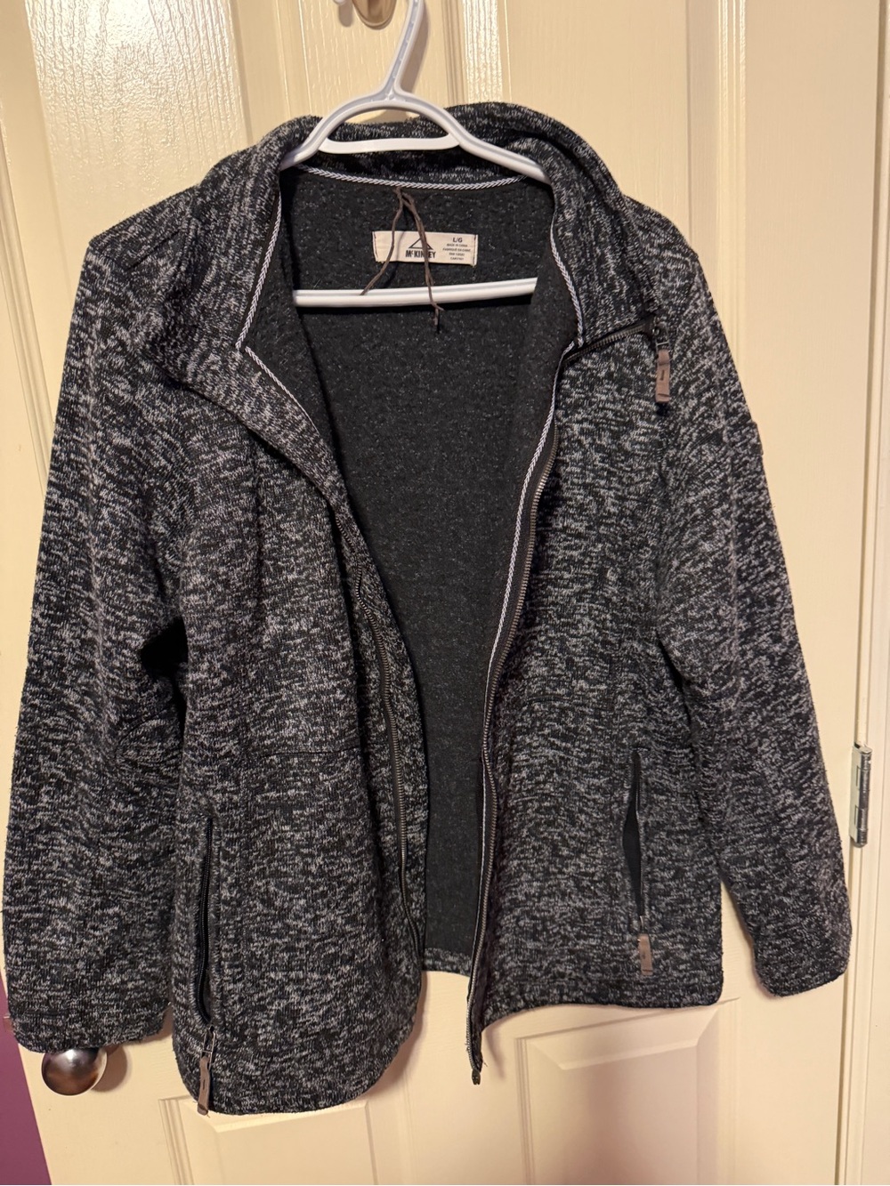 Women's Full-Zip Heathered Black Gray Jacket